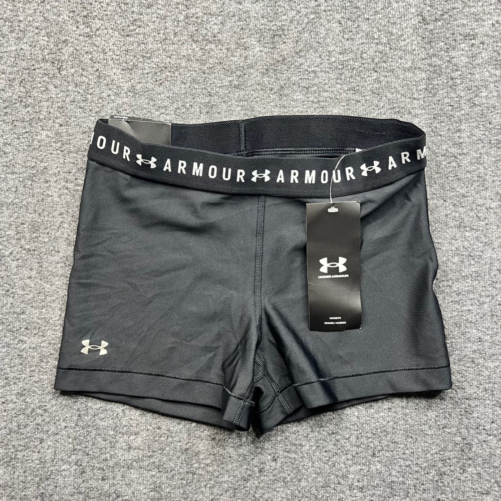 Under Armour Compression Shorts Womens Medium Black HeatGear Shorty 1362870